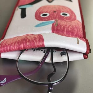 Estuche para lentes de microfibra y esponja acercamiento