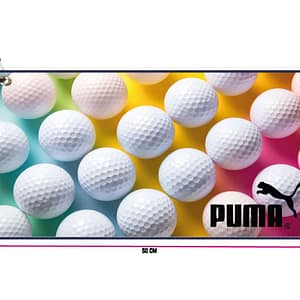 Toalla de golf con pelotas